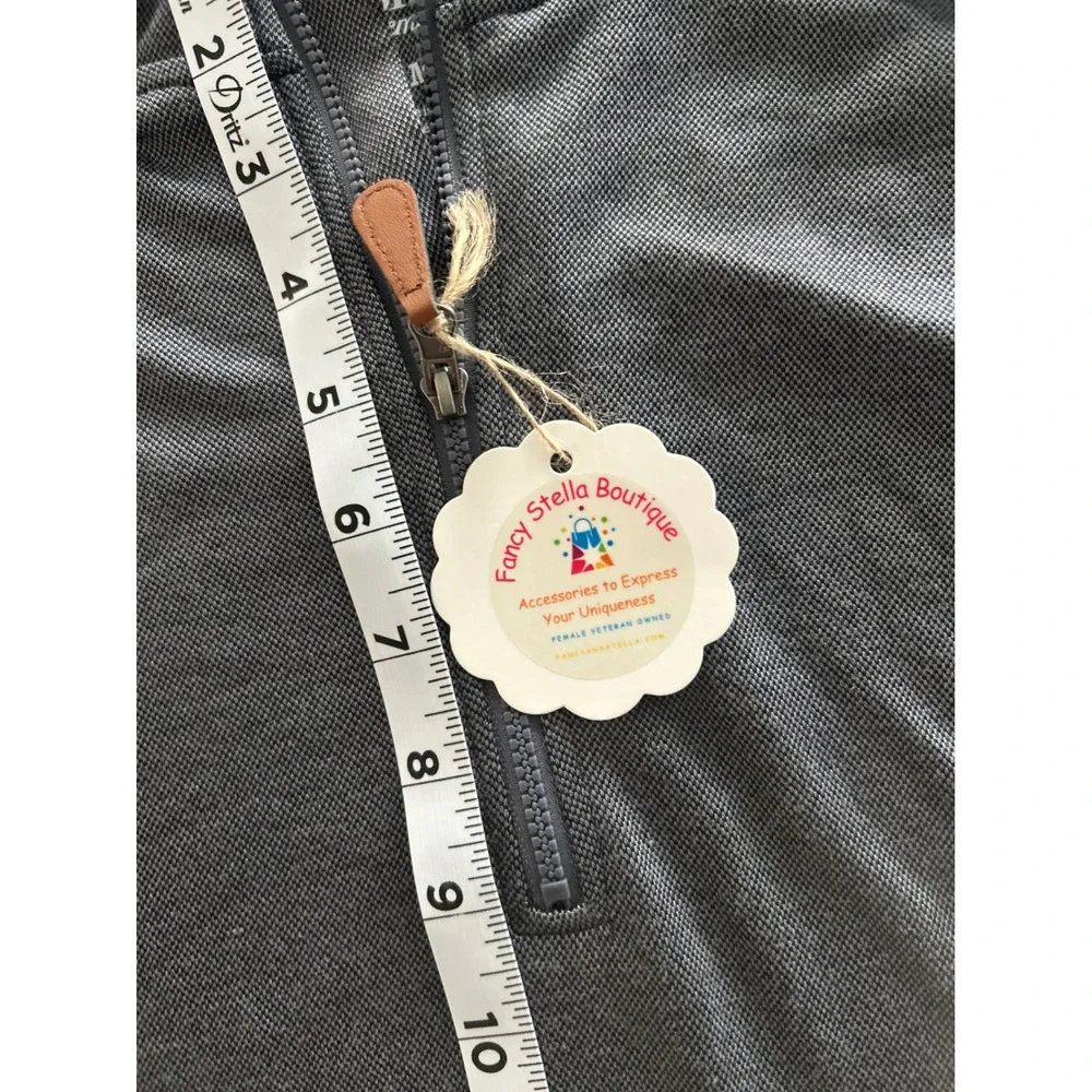 VISITOR Premium‎ Men's Charcoal Gray 1/4 Zip Long Sleeve Pullover Shirt Size M - Picture 6 of 9